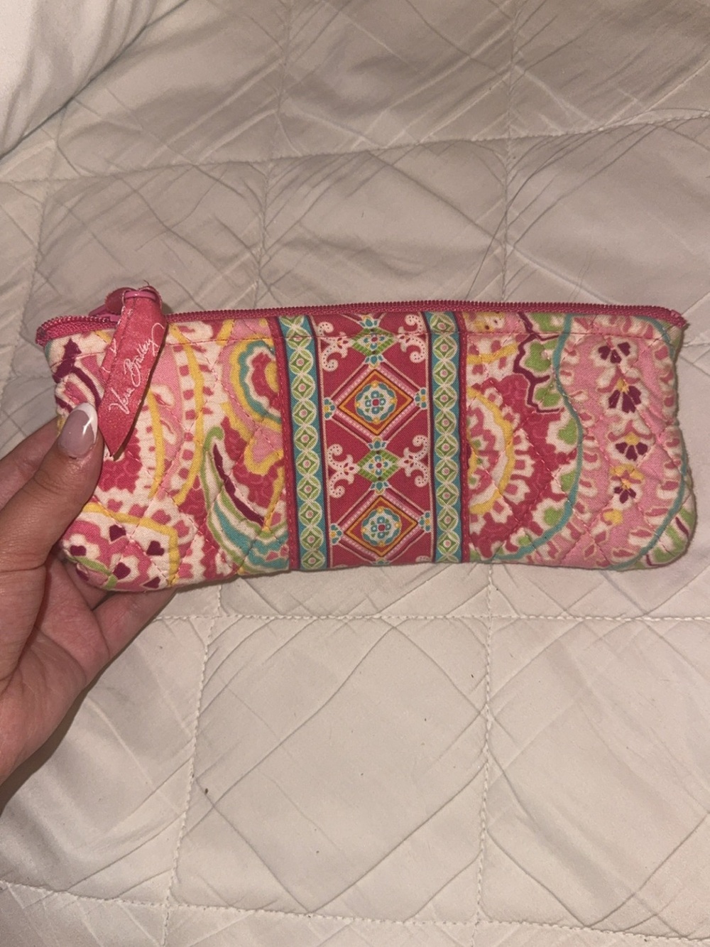 Vera Bradley Pink Multi Quilted Cosmetic Pouch